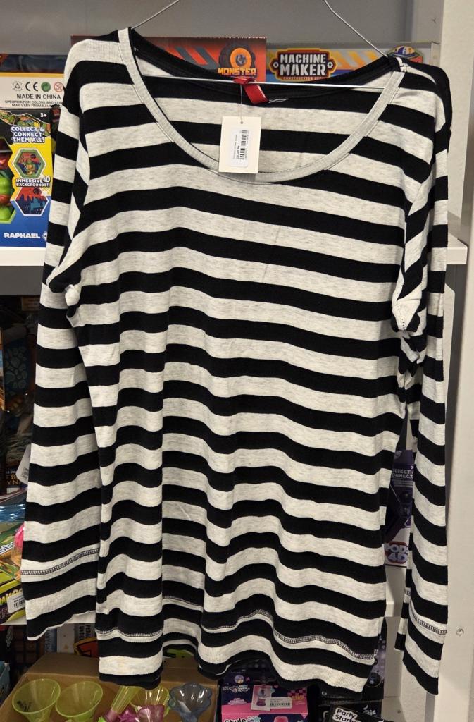 Divided stribet bluse