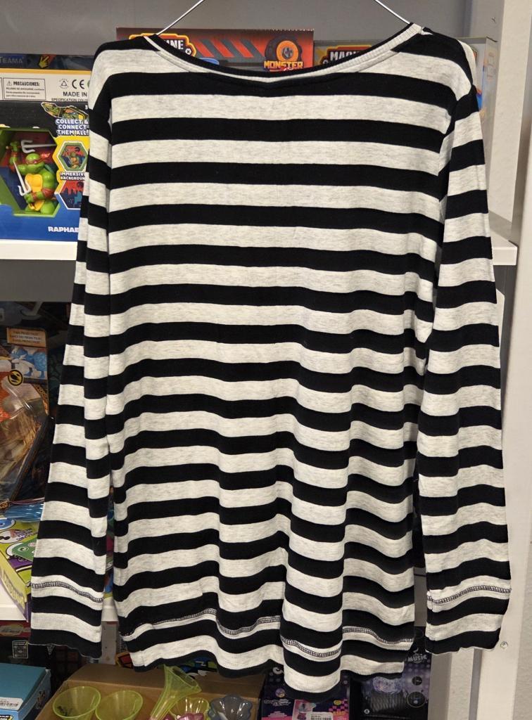 Divided stribet bluse