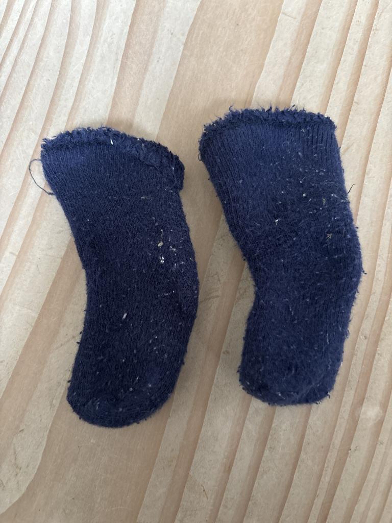 Blå strømper 0-6 mdr