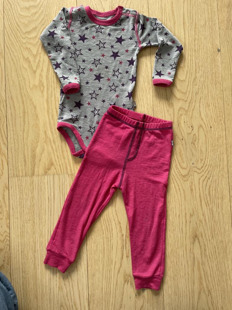 808 pink/grå uldsæt 86