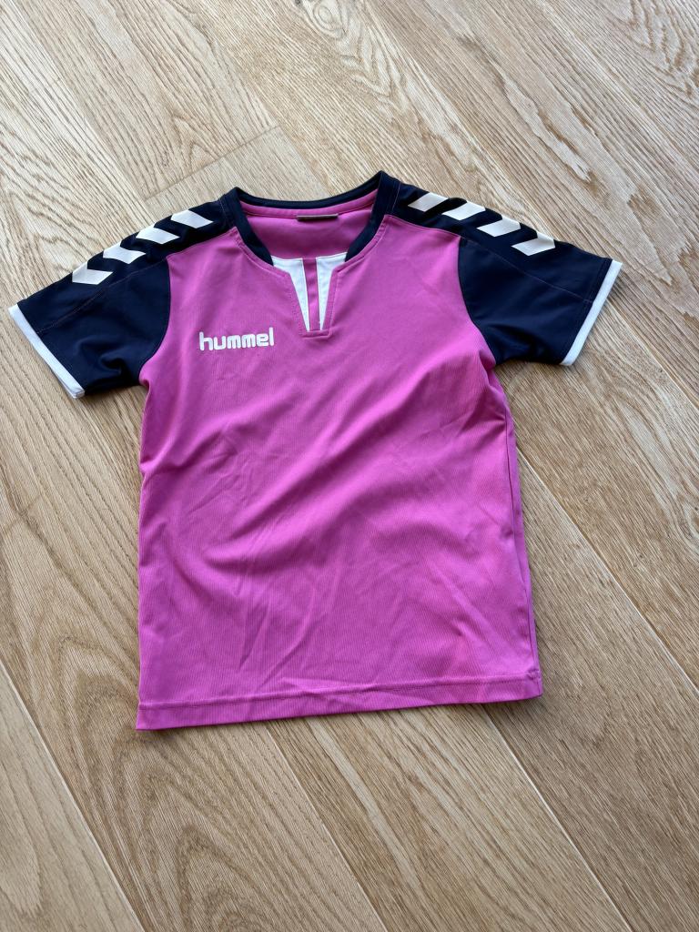 Hummel t-shirt lrød 128