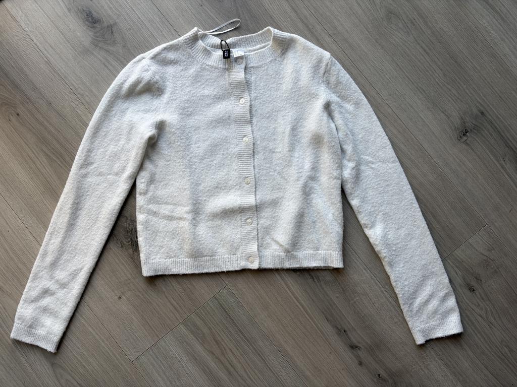 F HM cardigan hvid Str