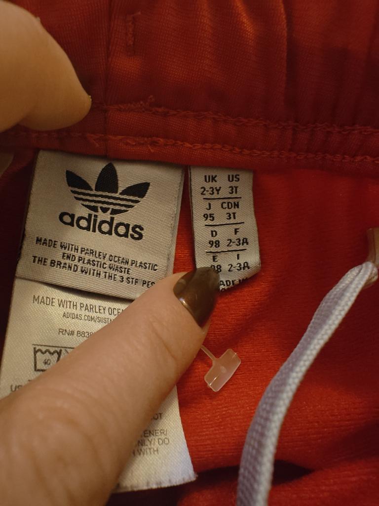 Adidas bukser, rød, 98