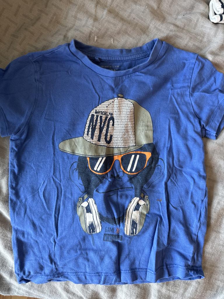 Blå T-shirt abe 98-104