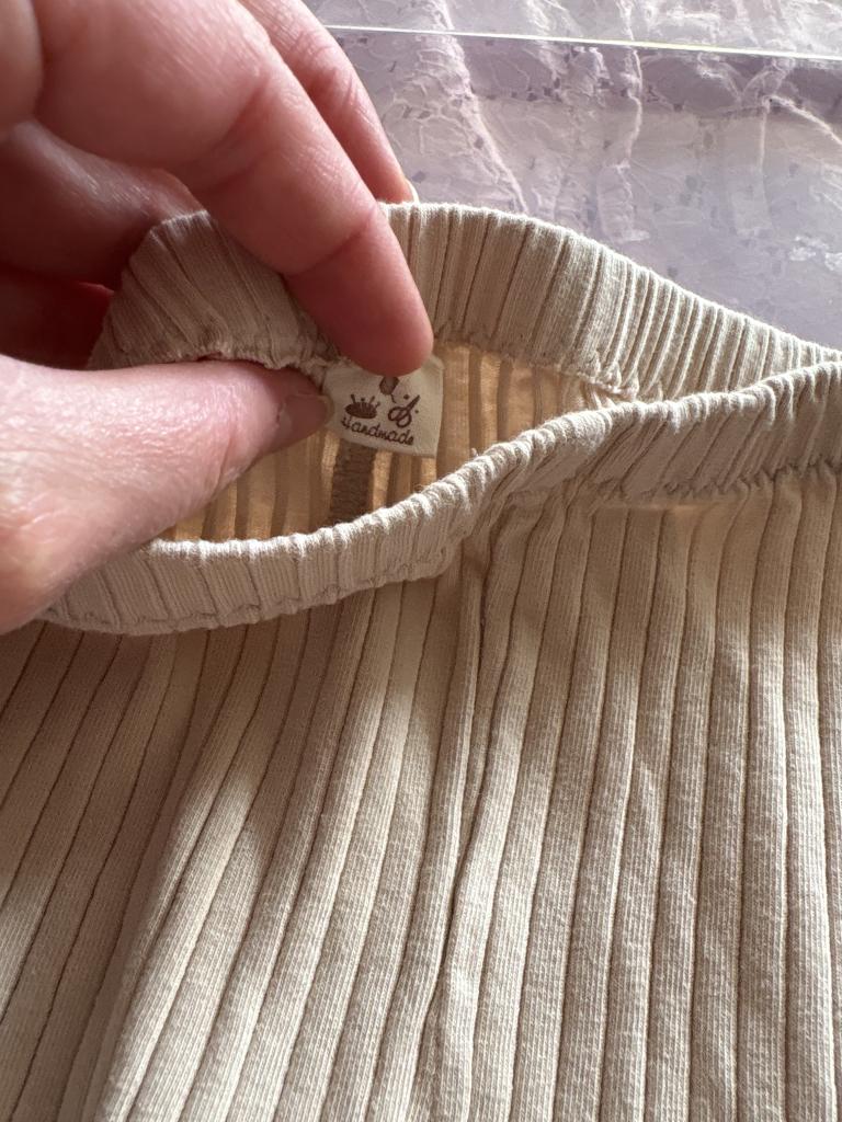 Beige rib leggings