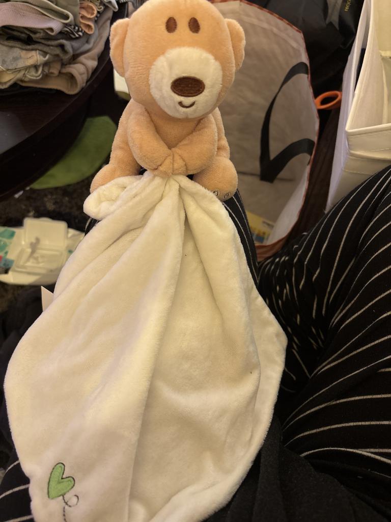 Bamse med hvid klud