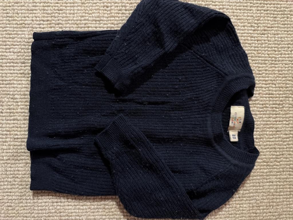 CC blå uld pullover 68