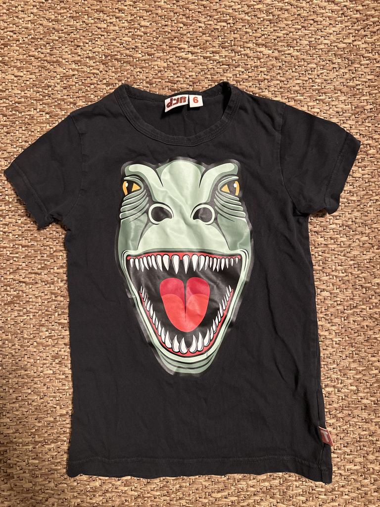 dyr t-shirt t-rex 6 år
