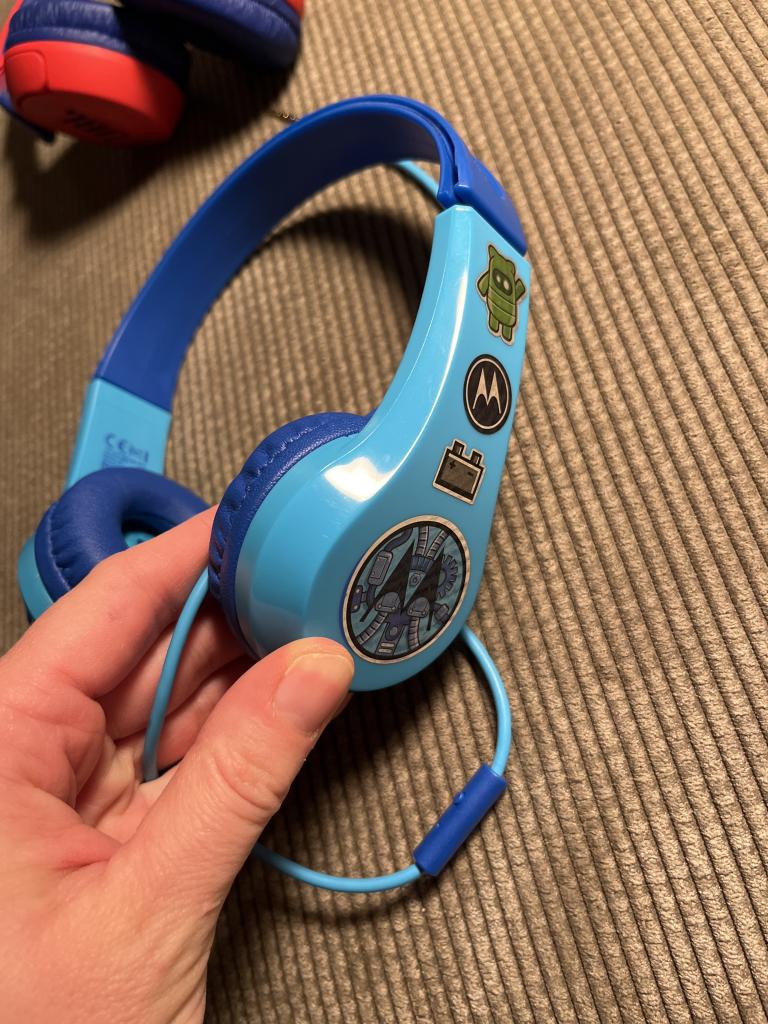 Blå Motorola høretelefon