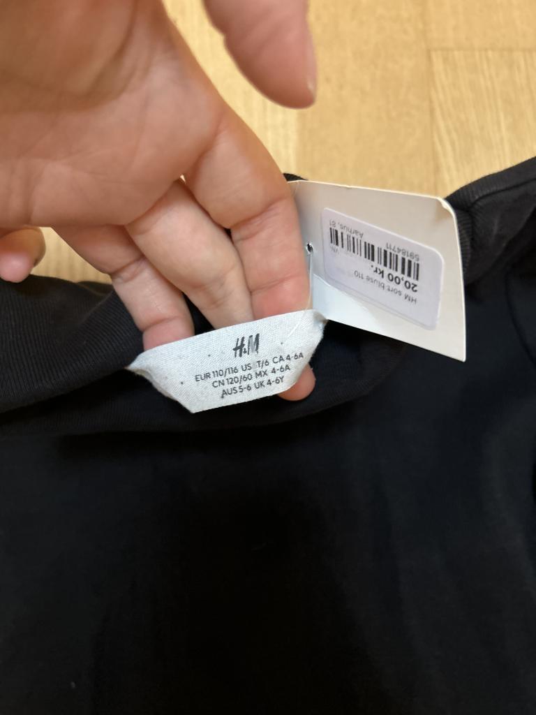 H&M sort bluse 110