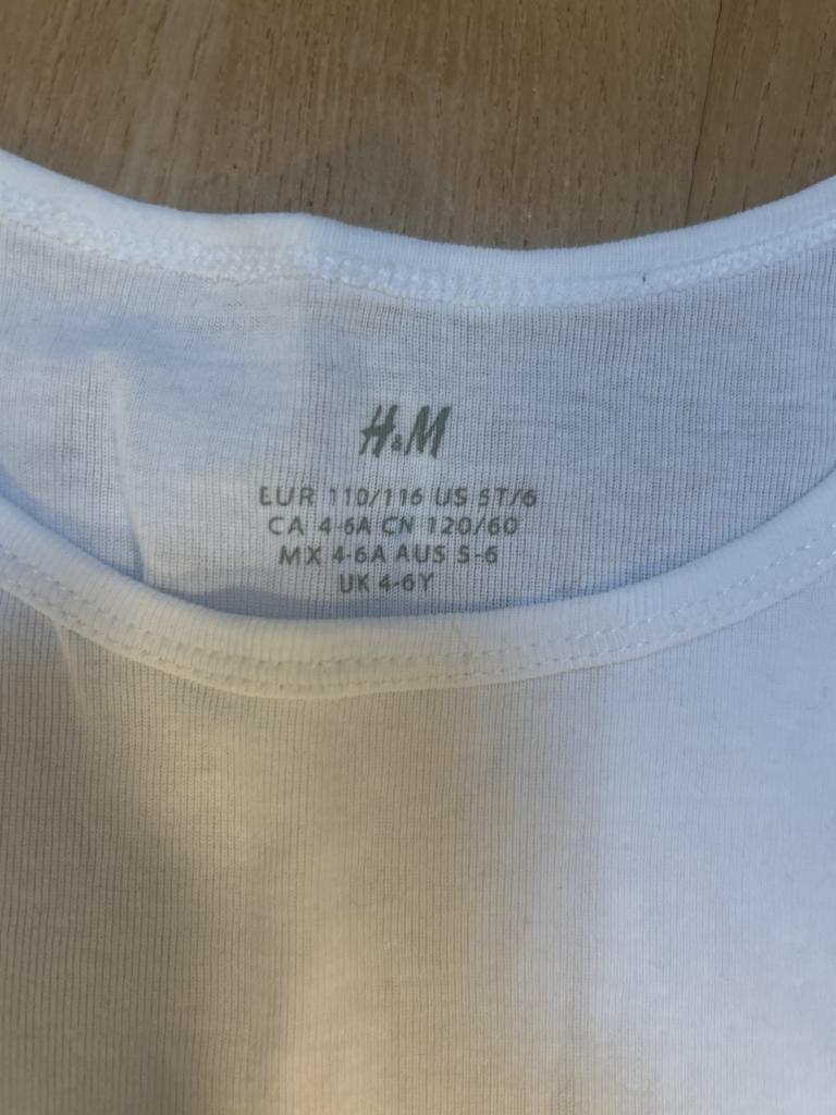 H&M hvid undertrøje 110