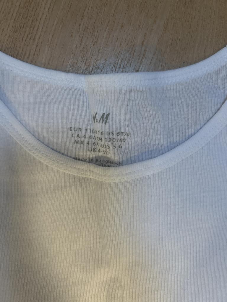 H&M hvid undertrøje 110