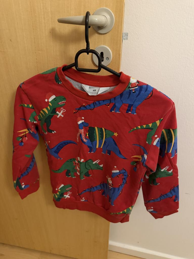 Rød dino sweater
