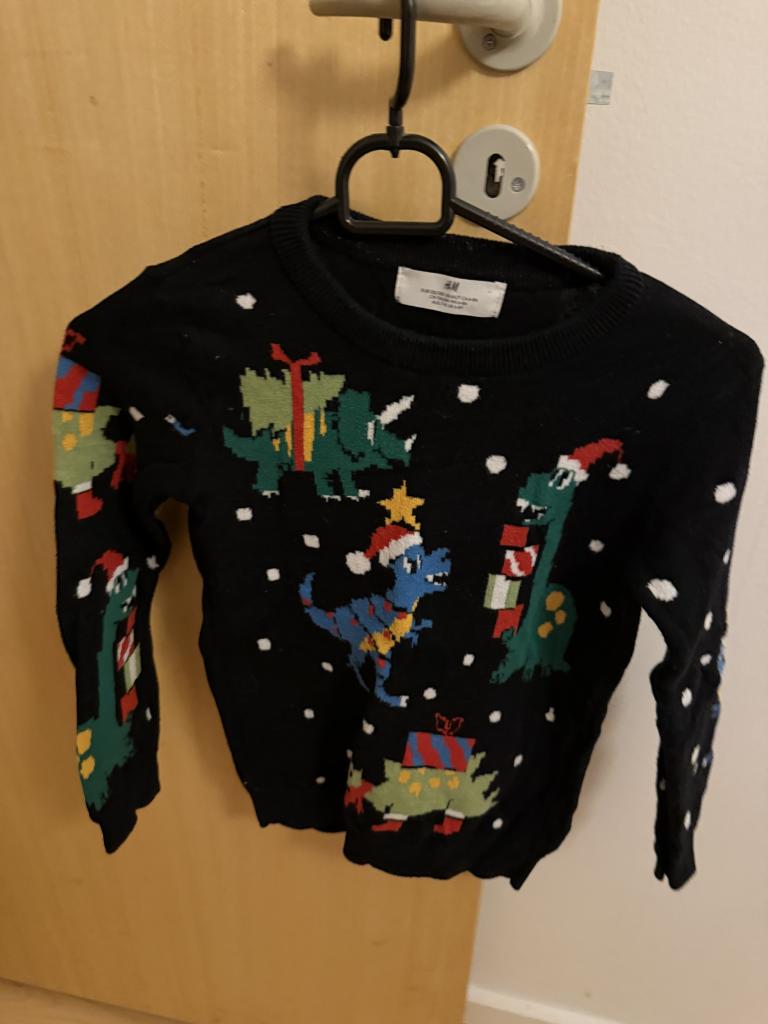 Mørkeblå dino sweatshir