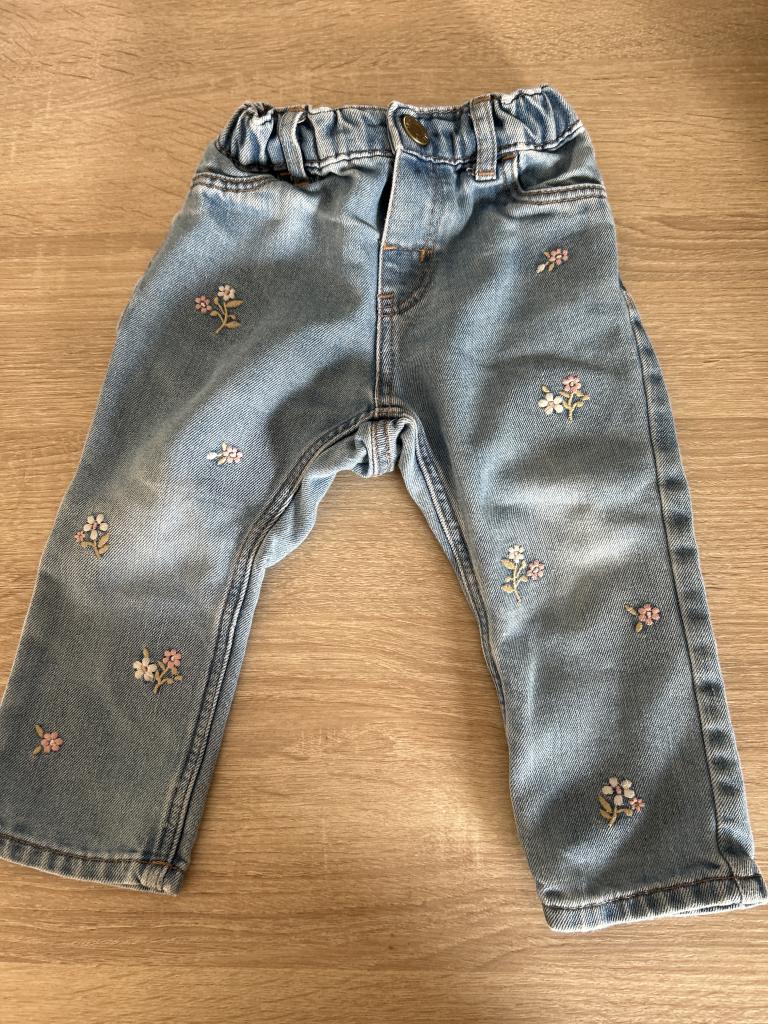 H&M jeans m blomst 80
