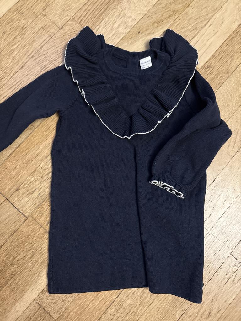 H&M mørkeblå strikkjole