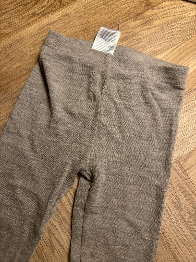 Beige uldleggings