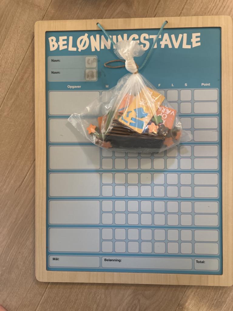 Belønningstavle i træ